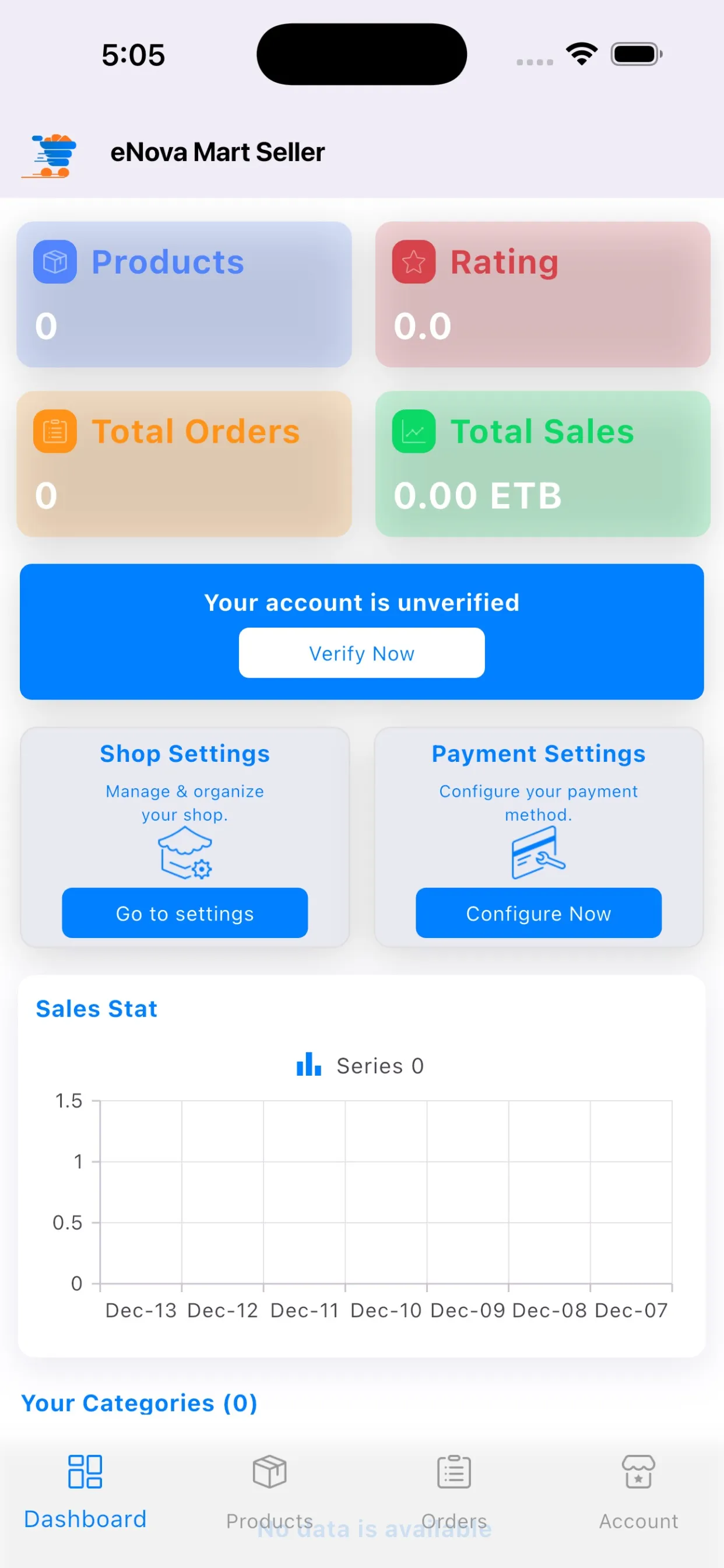Enova Mart Seller dashboard